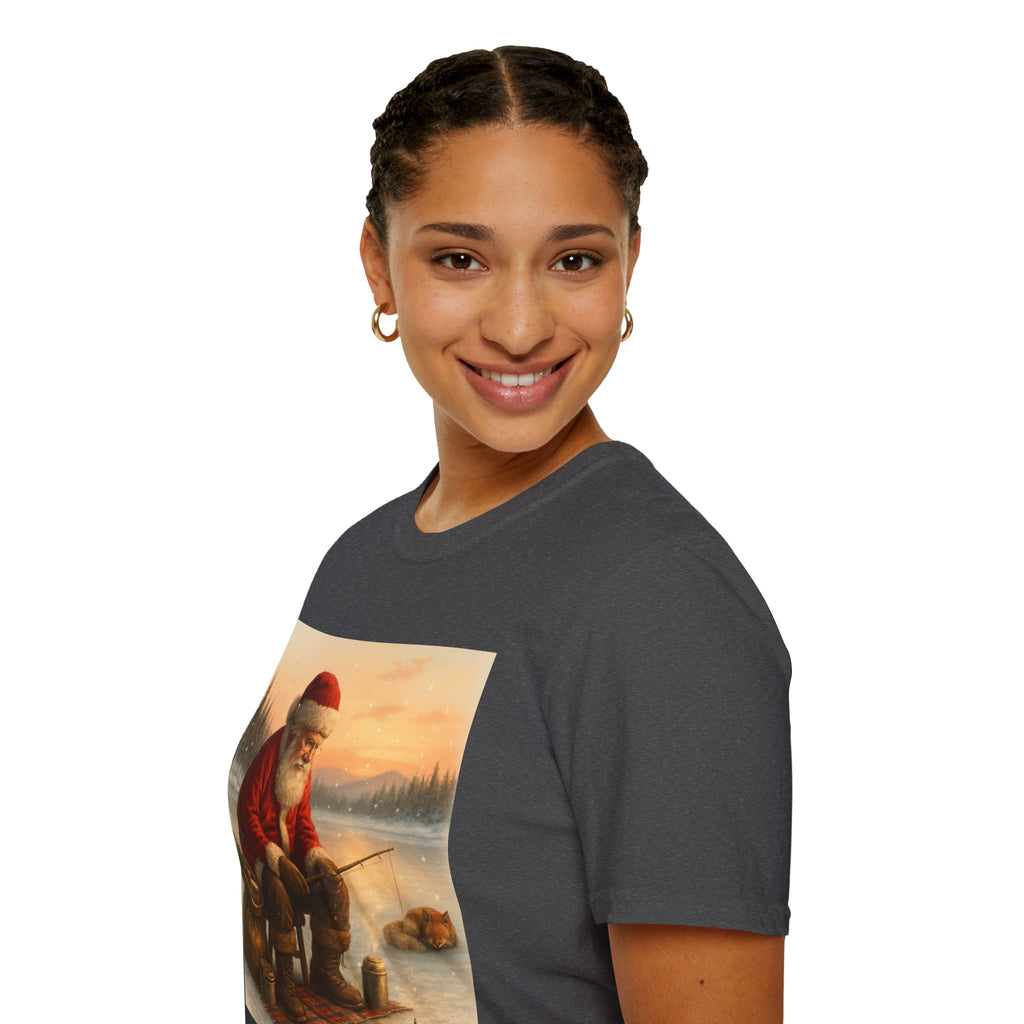 Santa Fishing Christmas T-Shirt