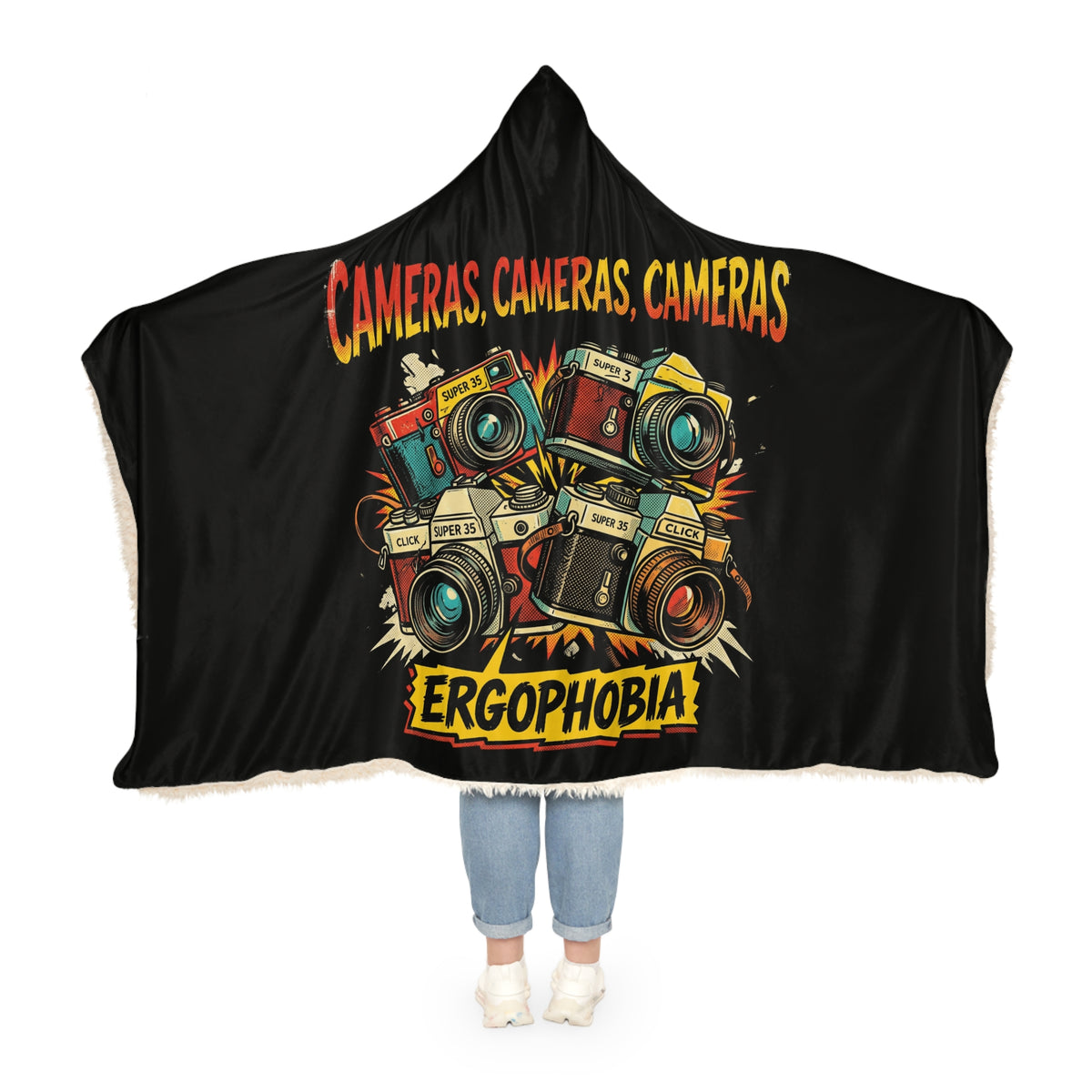 Ergophobia Camera Snuggle Blanket – Hooded Cozy Throw for Photographers