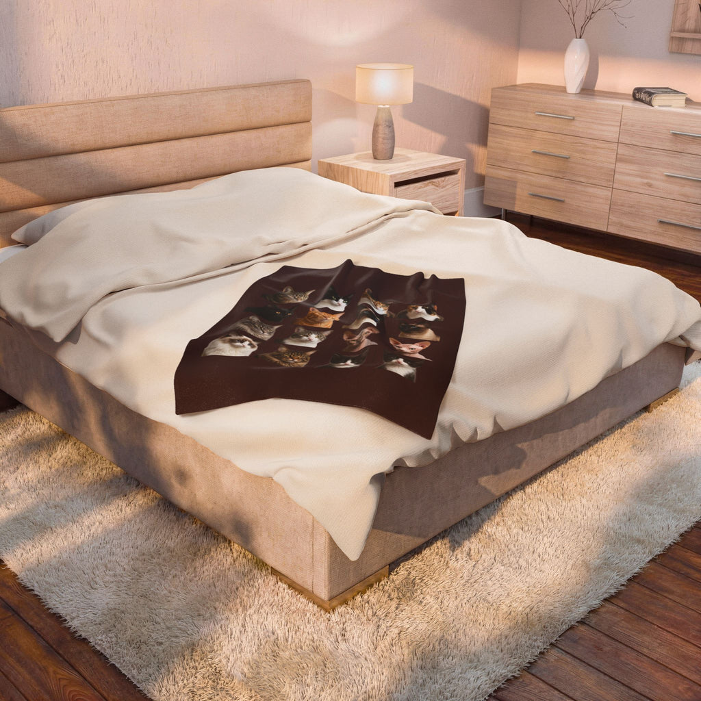 CAT LOVERS Velveteen Plush Blanket