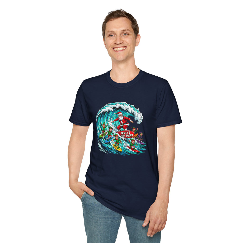 Santa’s Surf Christmas T-Shirt – Tropical Holiday Gift