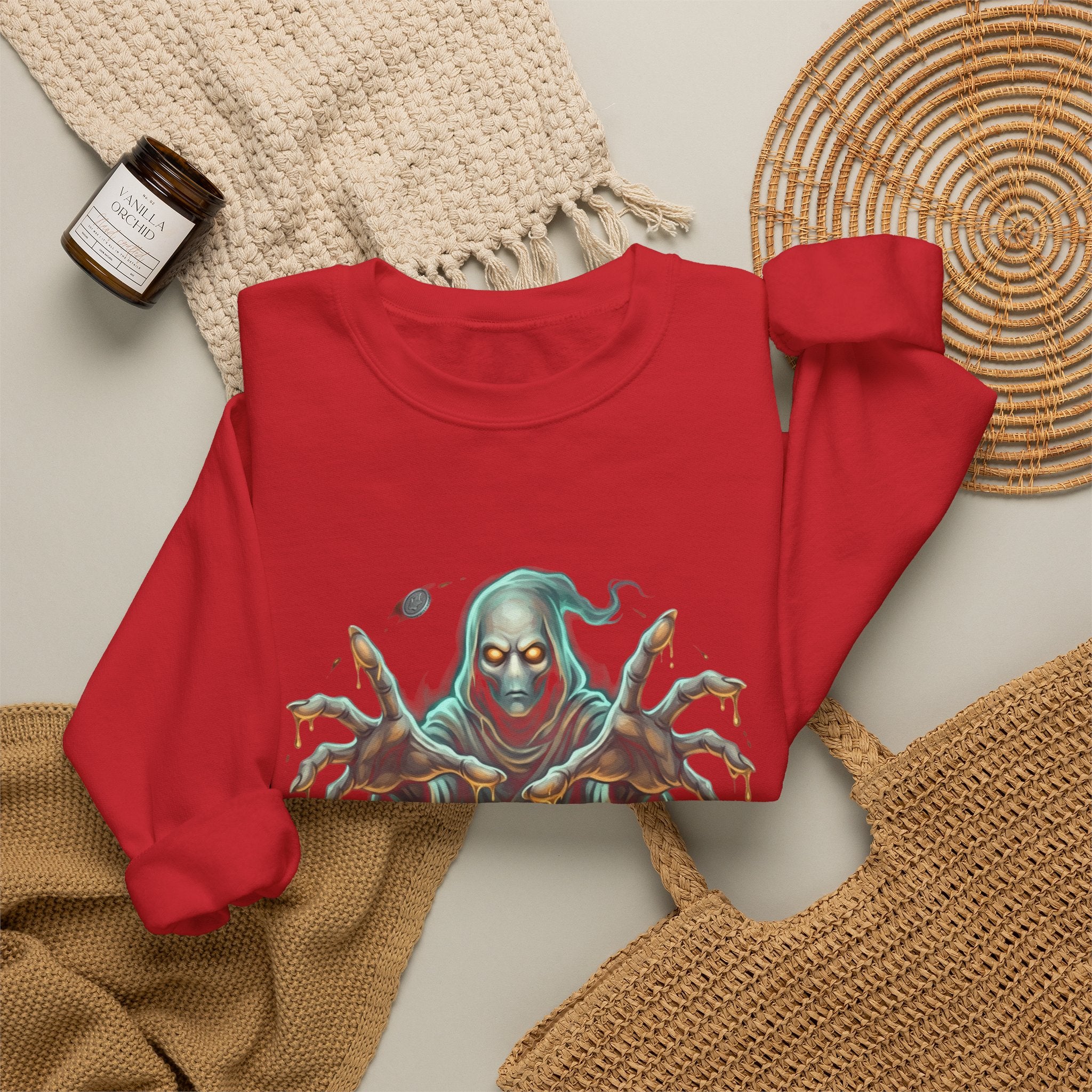 Hooded Wraith Halloween Crewneck Sweatshirt