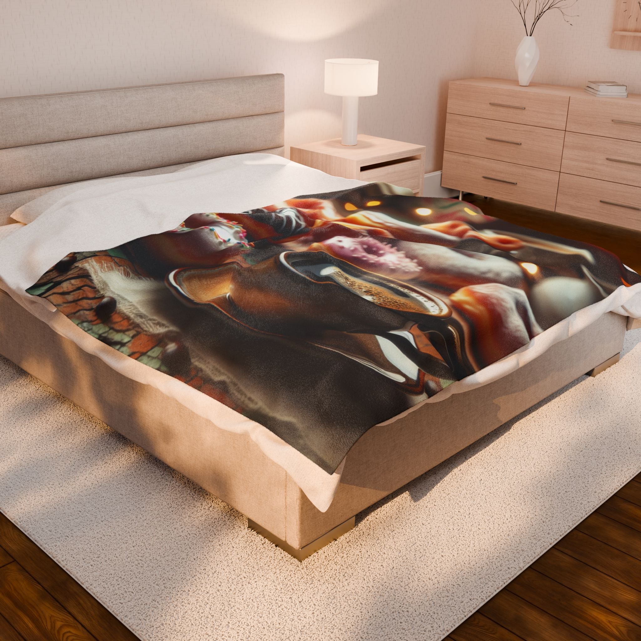 Velveteen Plush Blanket - Donut Design