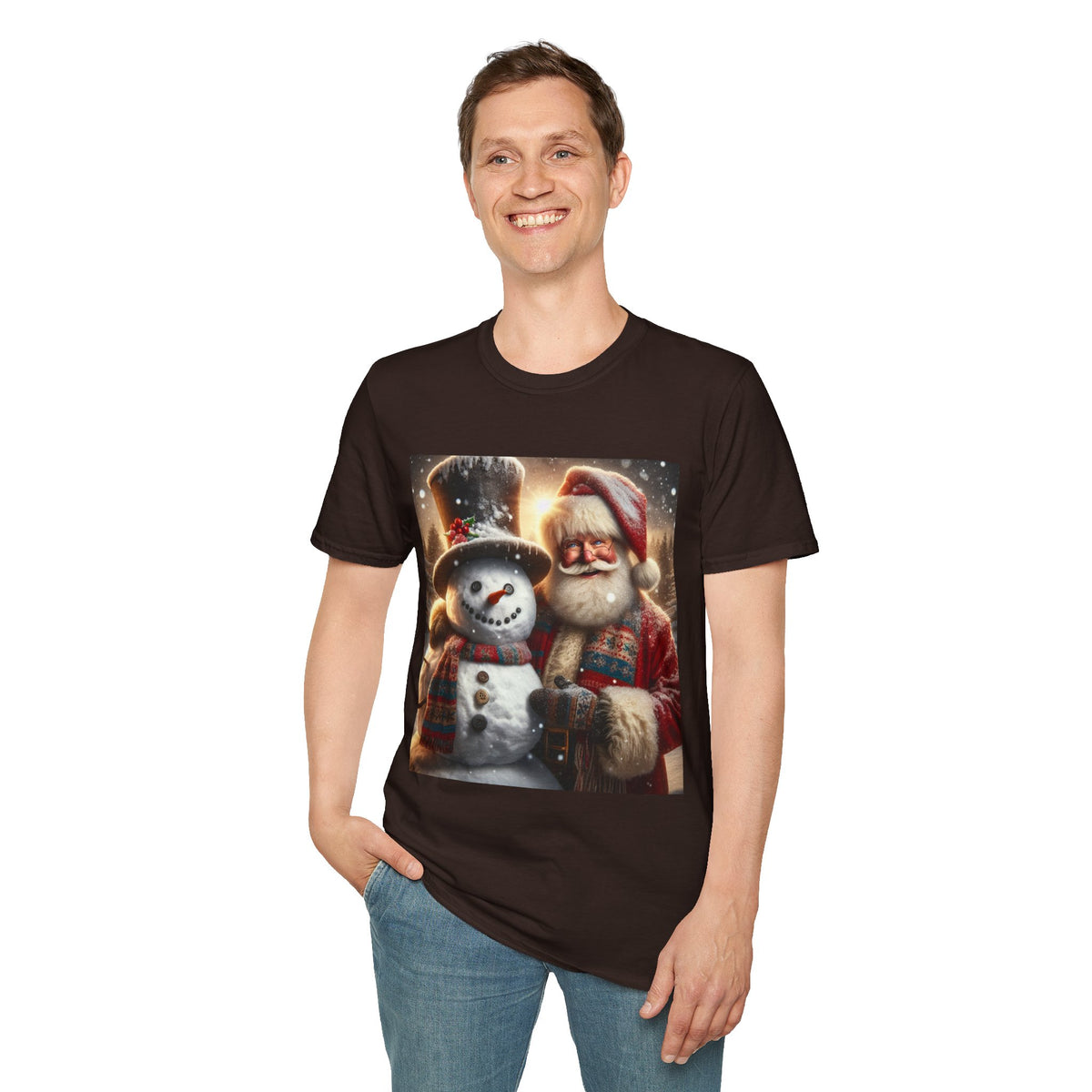 Christmas Santa & Snowman T-Shirt