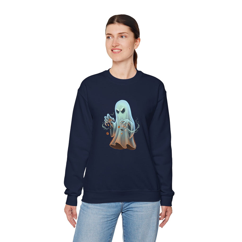 Grumpy Ghost Halloween Crewneck Sweatshirt