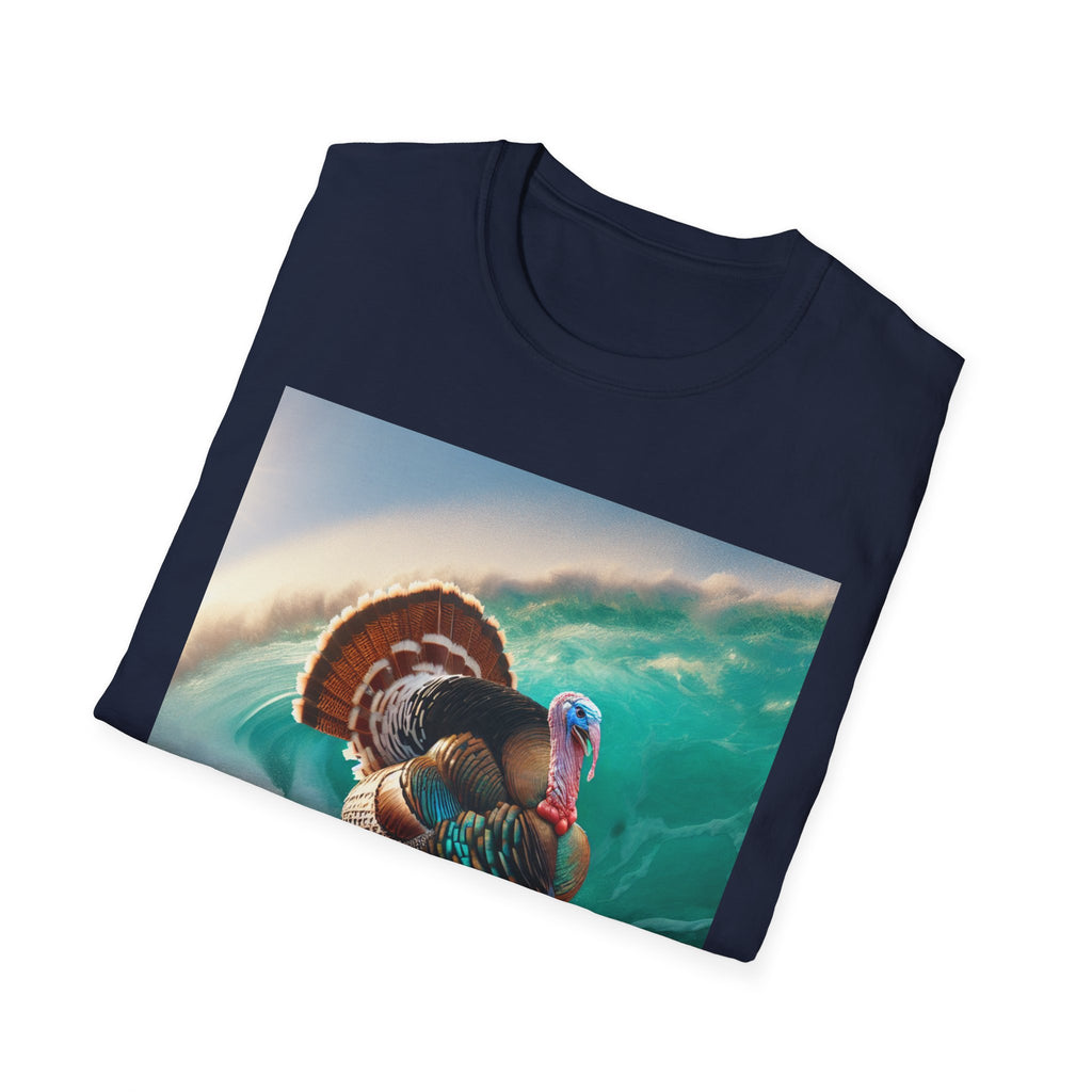 Majestic Surfing Turkey T-Shirt – Thanksgiving Wildlife Graphic Tee