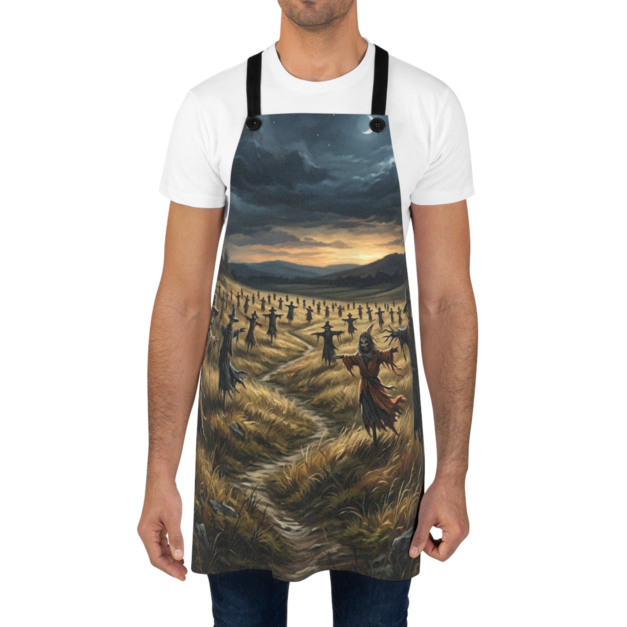 Scarecrow Field Apron — Halloween Harvest Kitchen Apron
