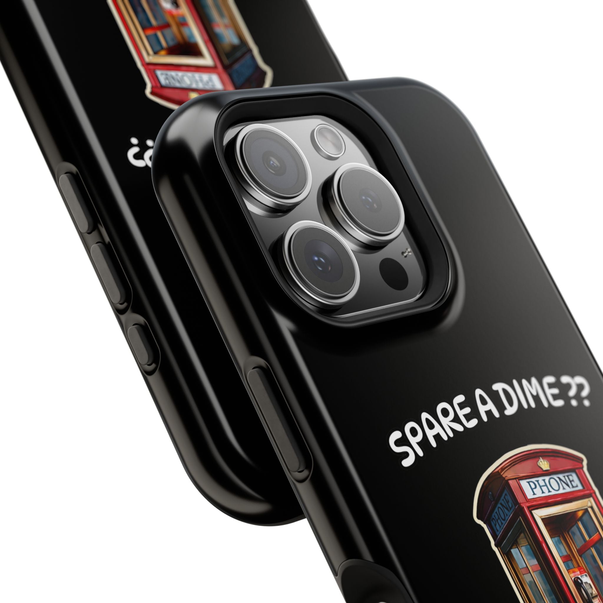 Phone Case — 'Spare a Dime?' Retro Phone Booth Magnetic Impact‑Resistant Case