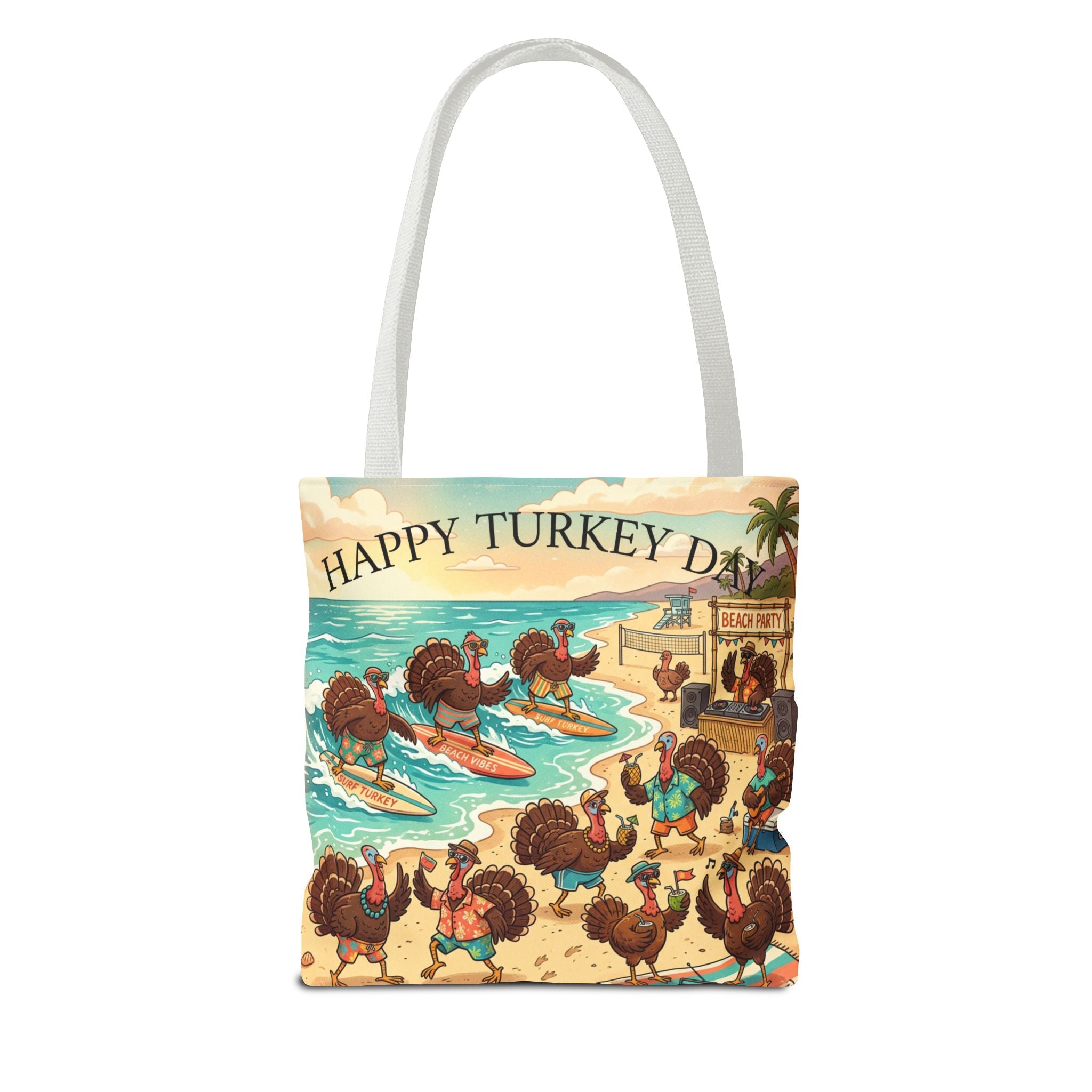 Turkeys Beach Tote Bag – Funny Thanksgiving Summer Beach Tote