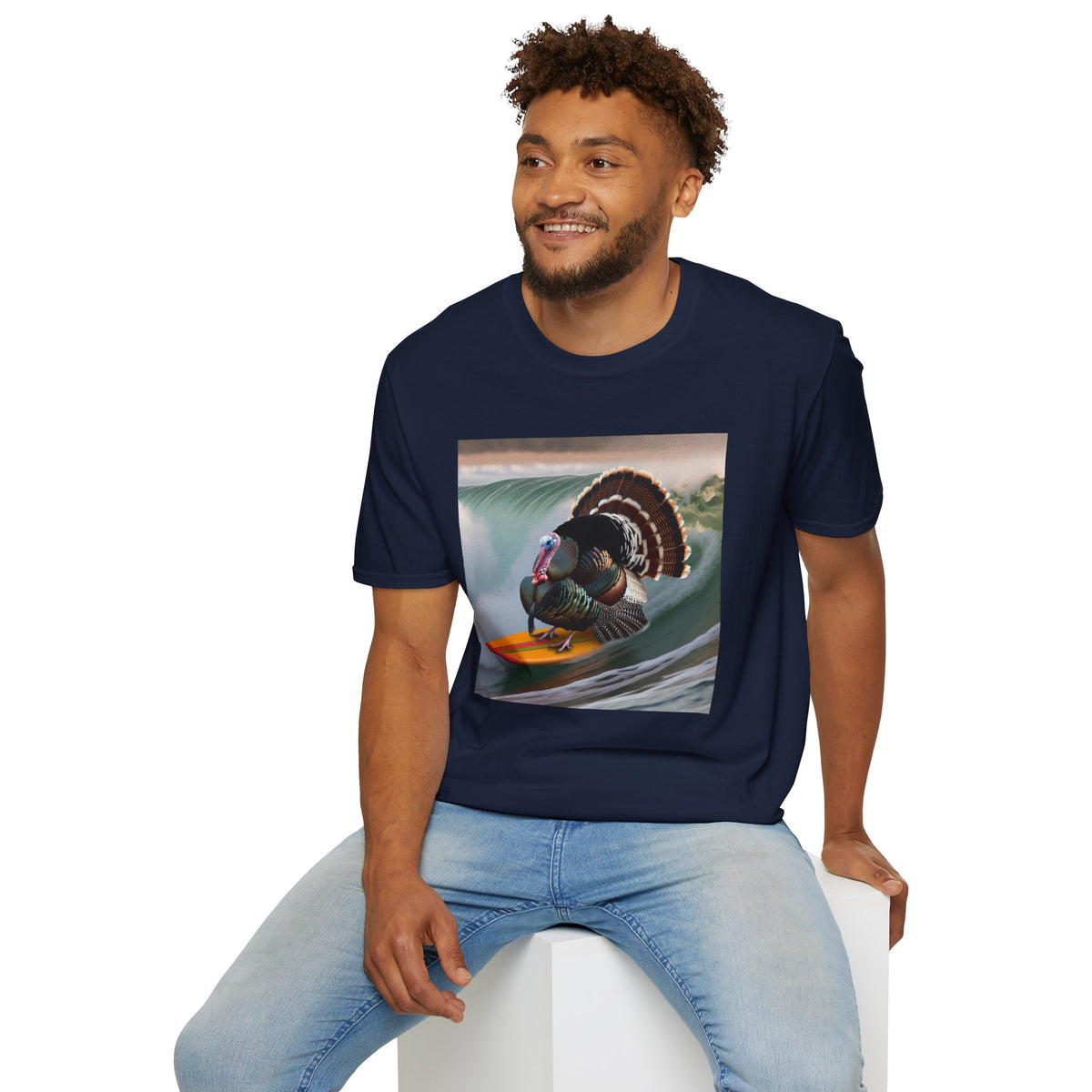 Surfing Turkey T-Shirt — Funny Thanksgiving Surfboard Graphic Tee
