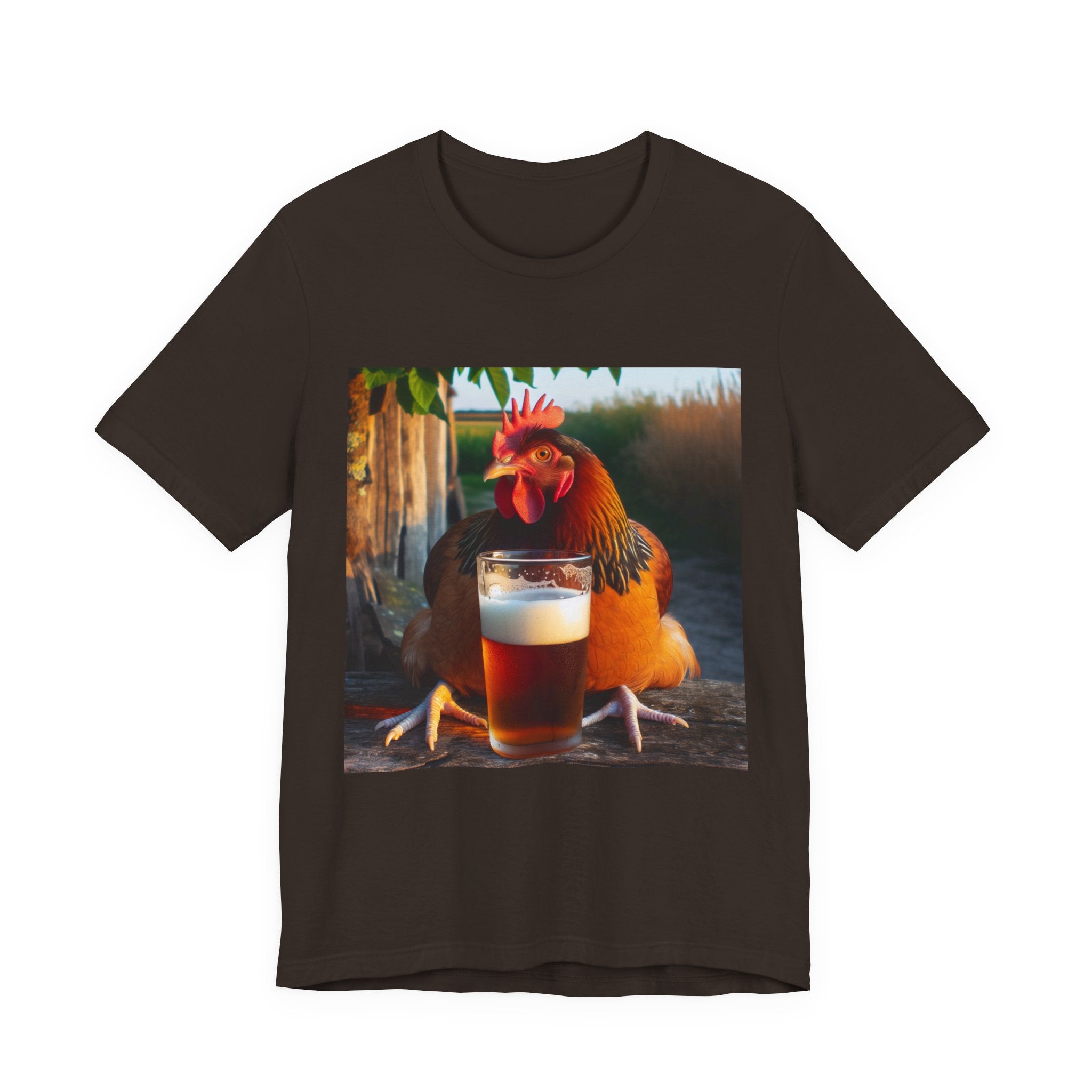 Funny Rooster with Beer Graphic Unisex T-Shirt