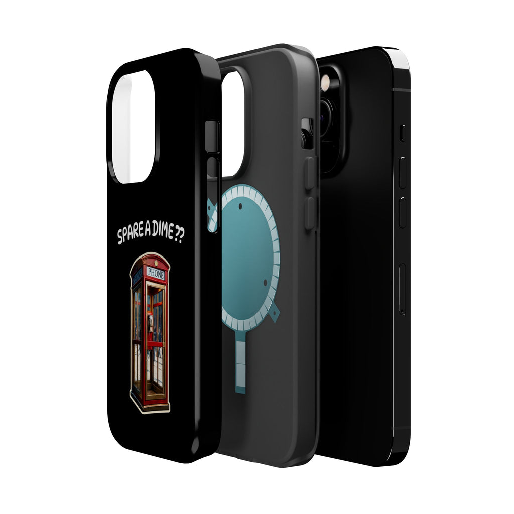 Phone Case — 'Spare a Dime?' Retro Phone Booth Magnetic Impact‑Resistant Case