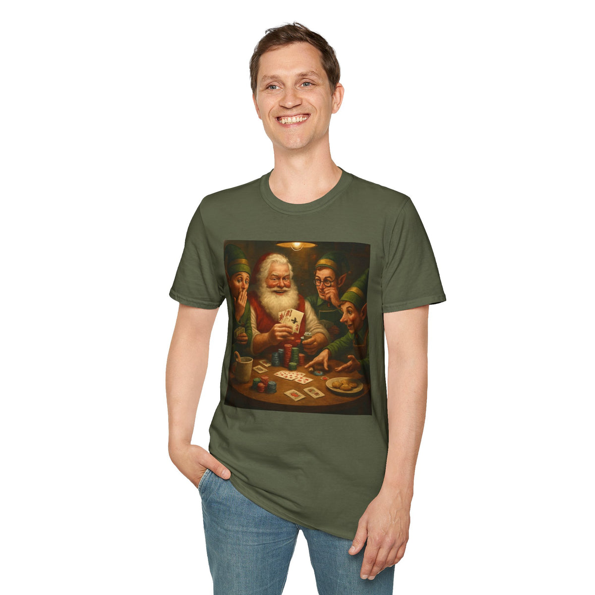 Santa Poker Night Christmas T-Shirt