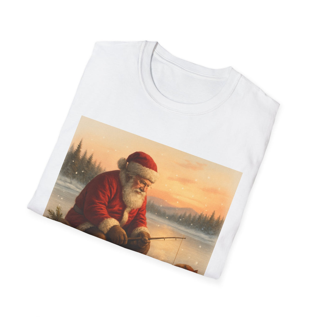 Santa Fishing Christmas T-Shirt