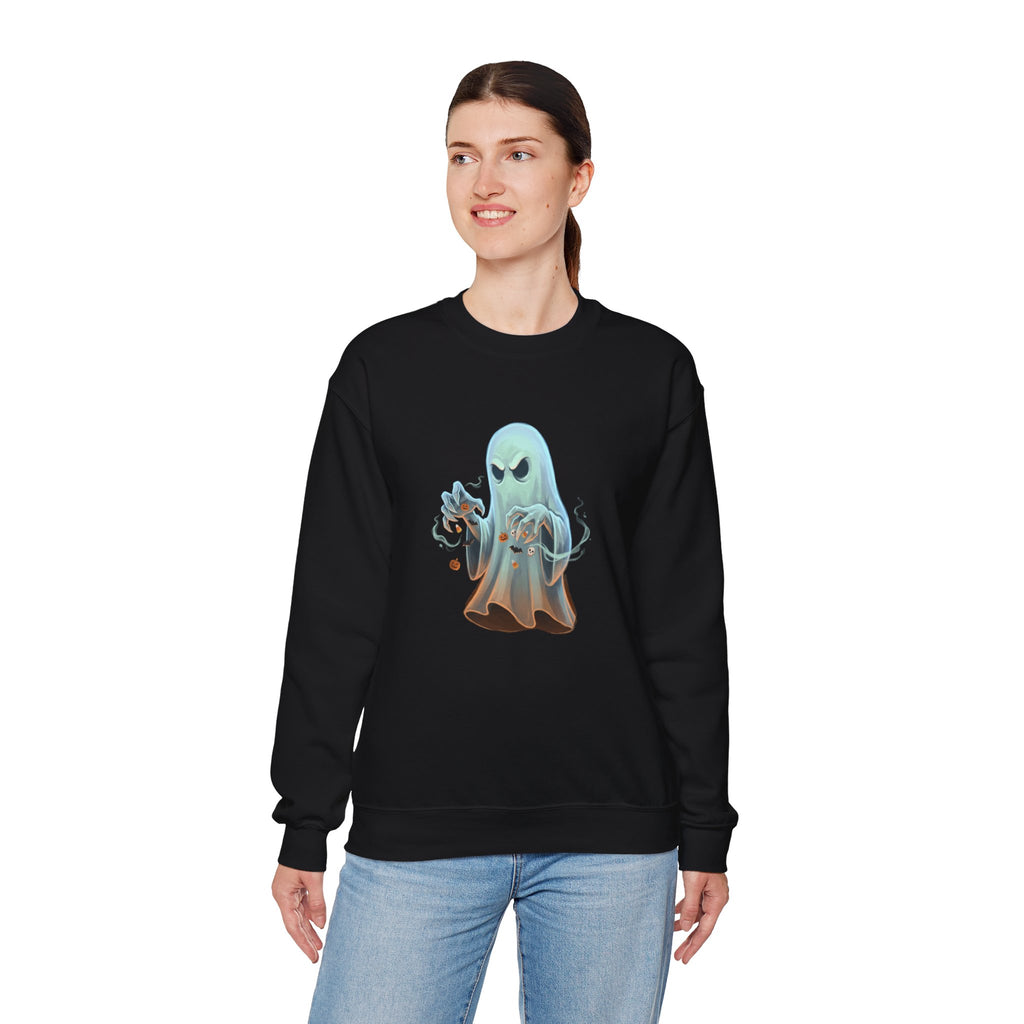 Grumpy Ghost Halloween Crewneck Sweatshirt