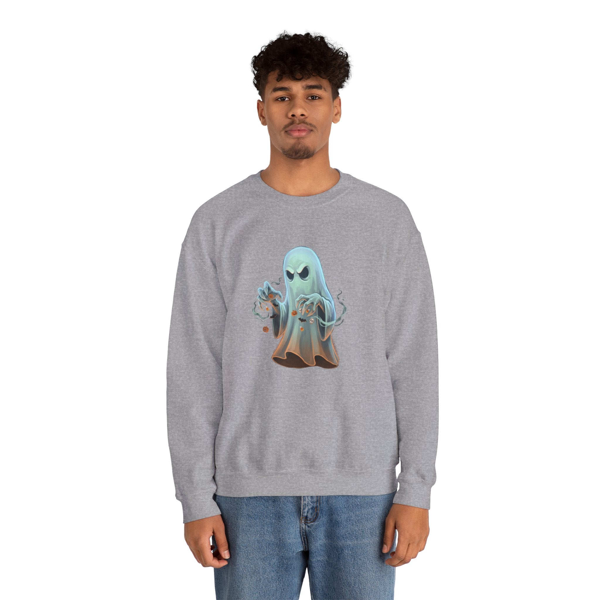 Grumpy Ghost Halloween Crewneck Sweatshirt