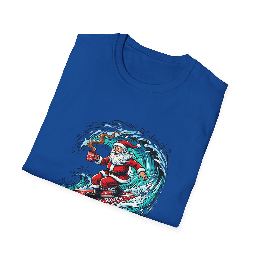 Santa Surfing T-Shirt — Surfing Santa Christmas Tee