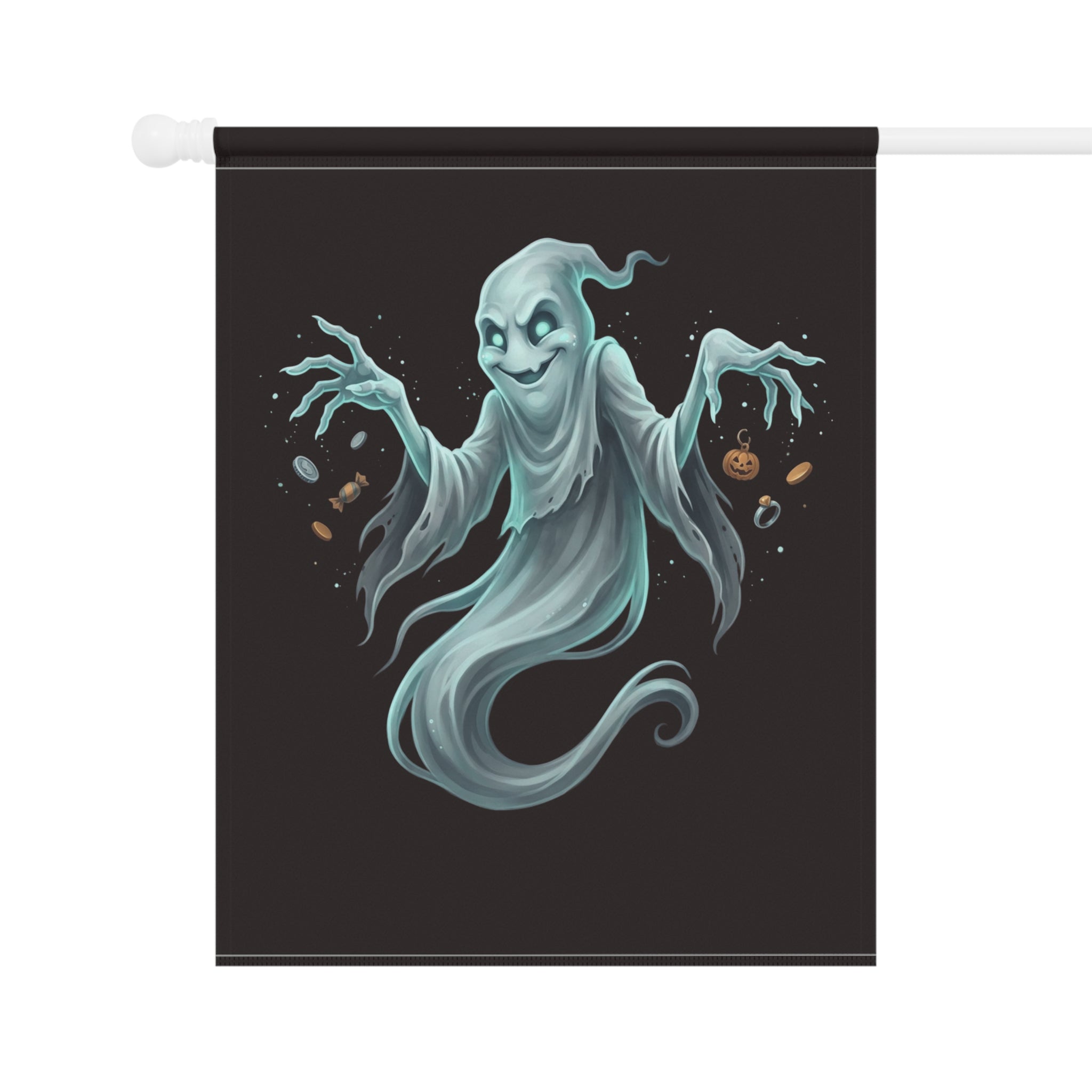 Hooded Ghost Treasure Halloween Garden & House Banner
