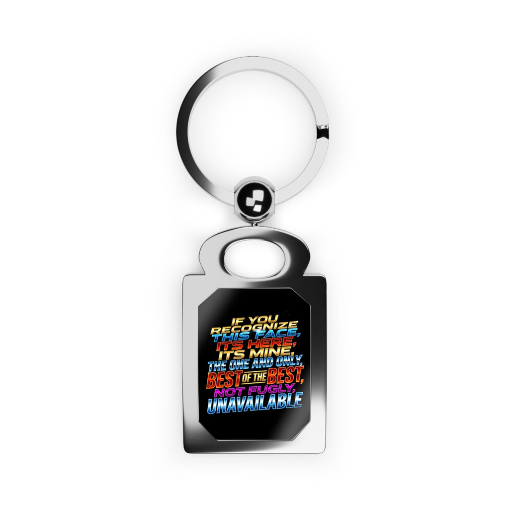 Personalized Rectangle Photo Keyring — Colorful Inspirational Quote Keychain