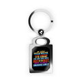 Personalized Rectangle Photo Keyring — Colorful Inspirational Quote Keychain
