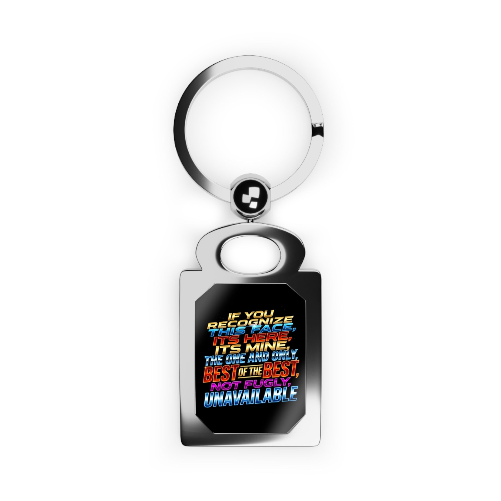 Personalized Rectangle Photo Keyring — Colorful Inspirational Quote Keychain