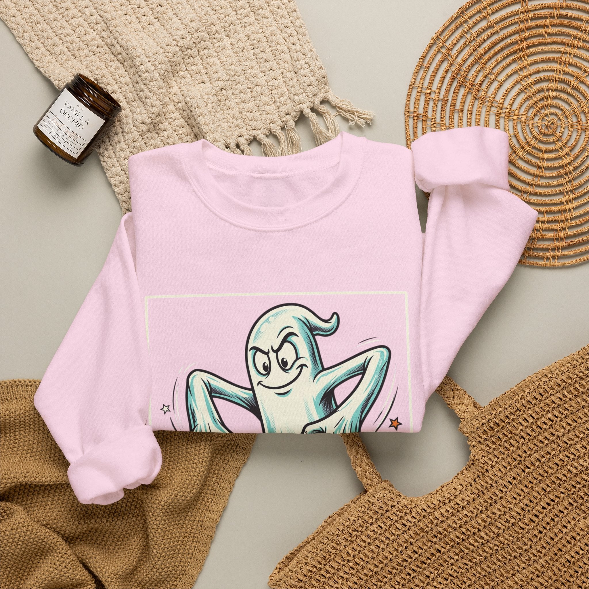 Candy Swipe Ghost Halloween Crewneck Sweatshirt