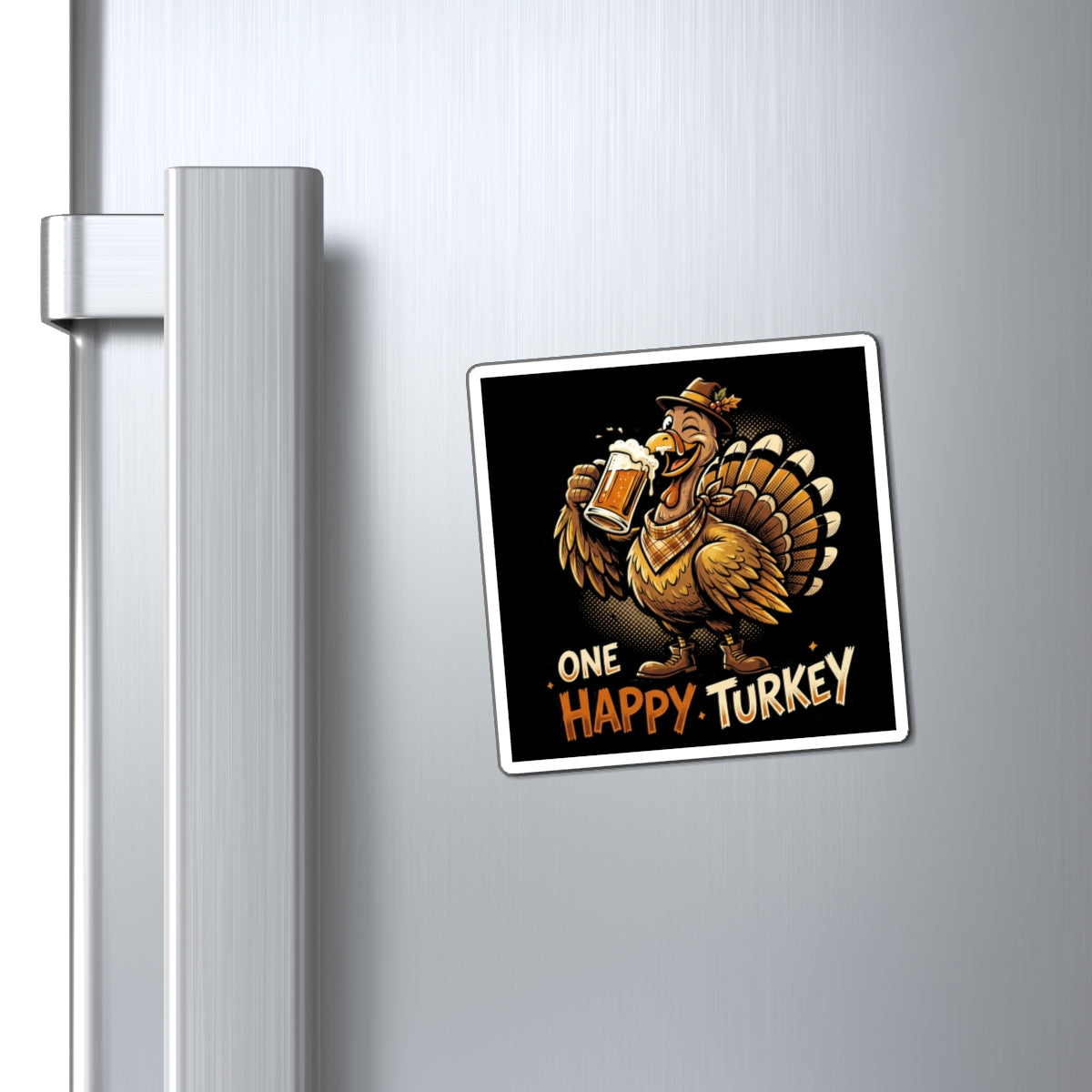 One Happy Turkey Magnet — Funny Thanksgiving Fridge Magnet
