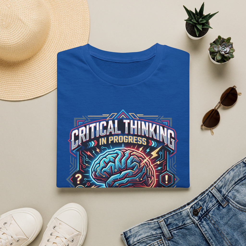 Critical Thinking Brain Graphic T-Shirt — Retro Neon Science Tee