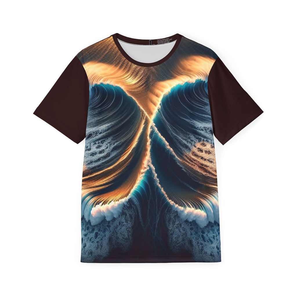 Men's Sports Jersey – Abstract Ocean Wave Graphic Athletic Tee