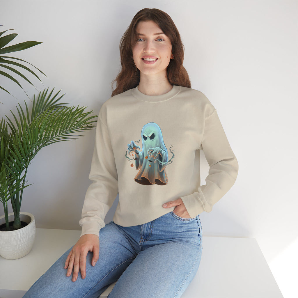 Grumpy Ghost Halloween Crewneck Sweatshirt