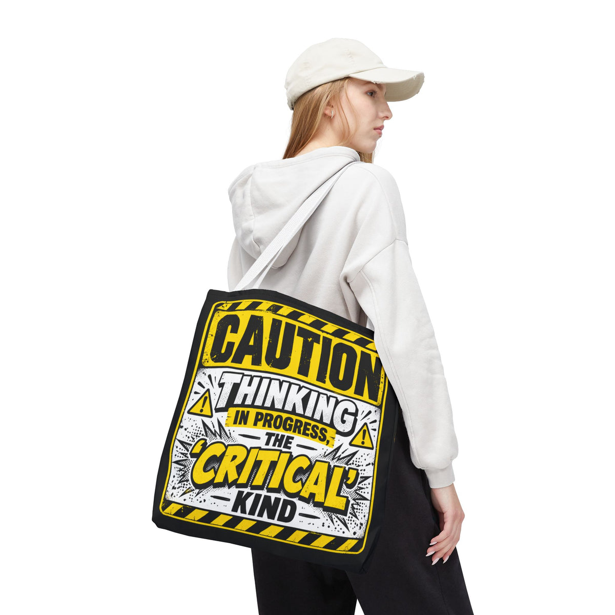Caution Thinking in Progress Critical Kind Tote Bag