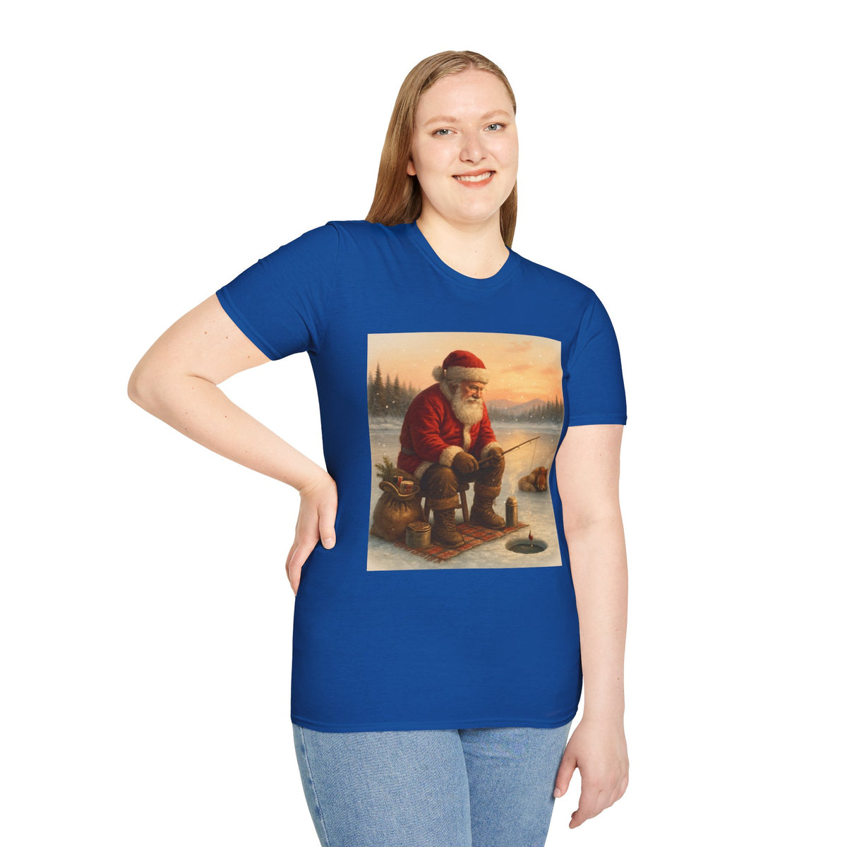 Santa Fishing Christmas T-Shirt