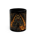 Halloween Scarecrow Pumpkin Path Black Mug (11oz, 15oz)