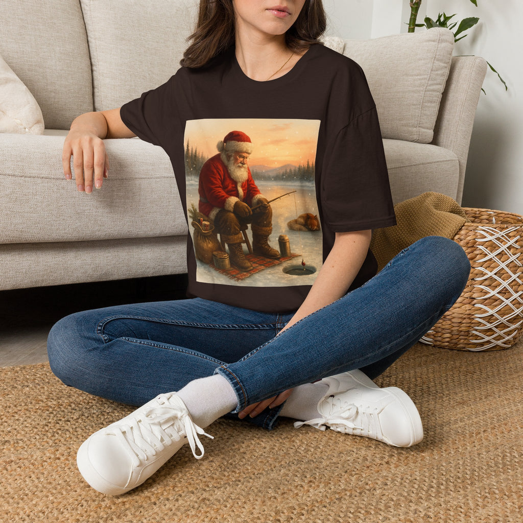 Santa Fishing Christmas T-Shirt