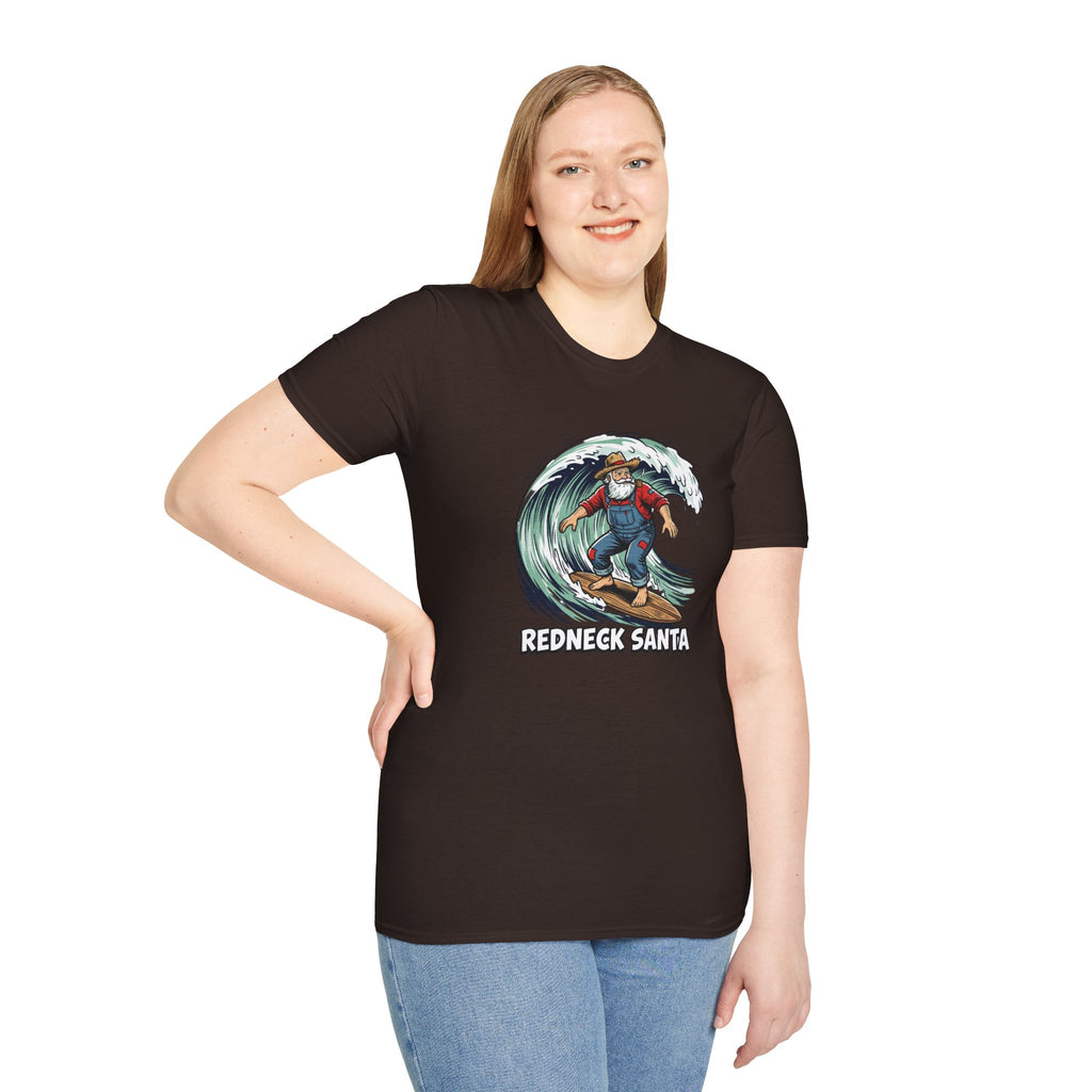 Redneck Santa T-Shirt — Surfing Santa Holiday Graphic Tee