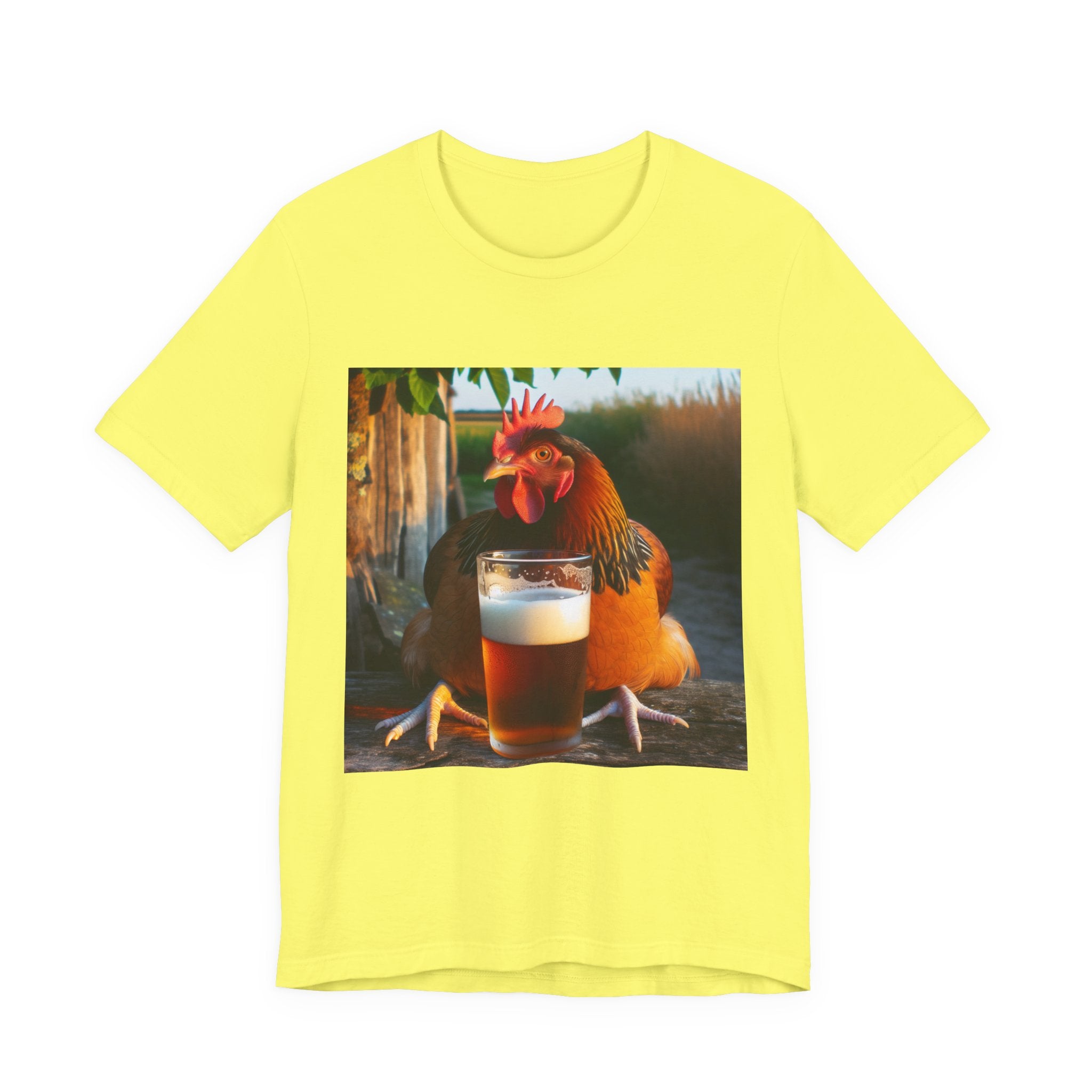 Funny Rooster with Beer Graphic Unisex T-Shirt