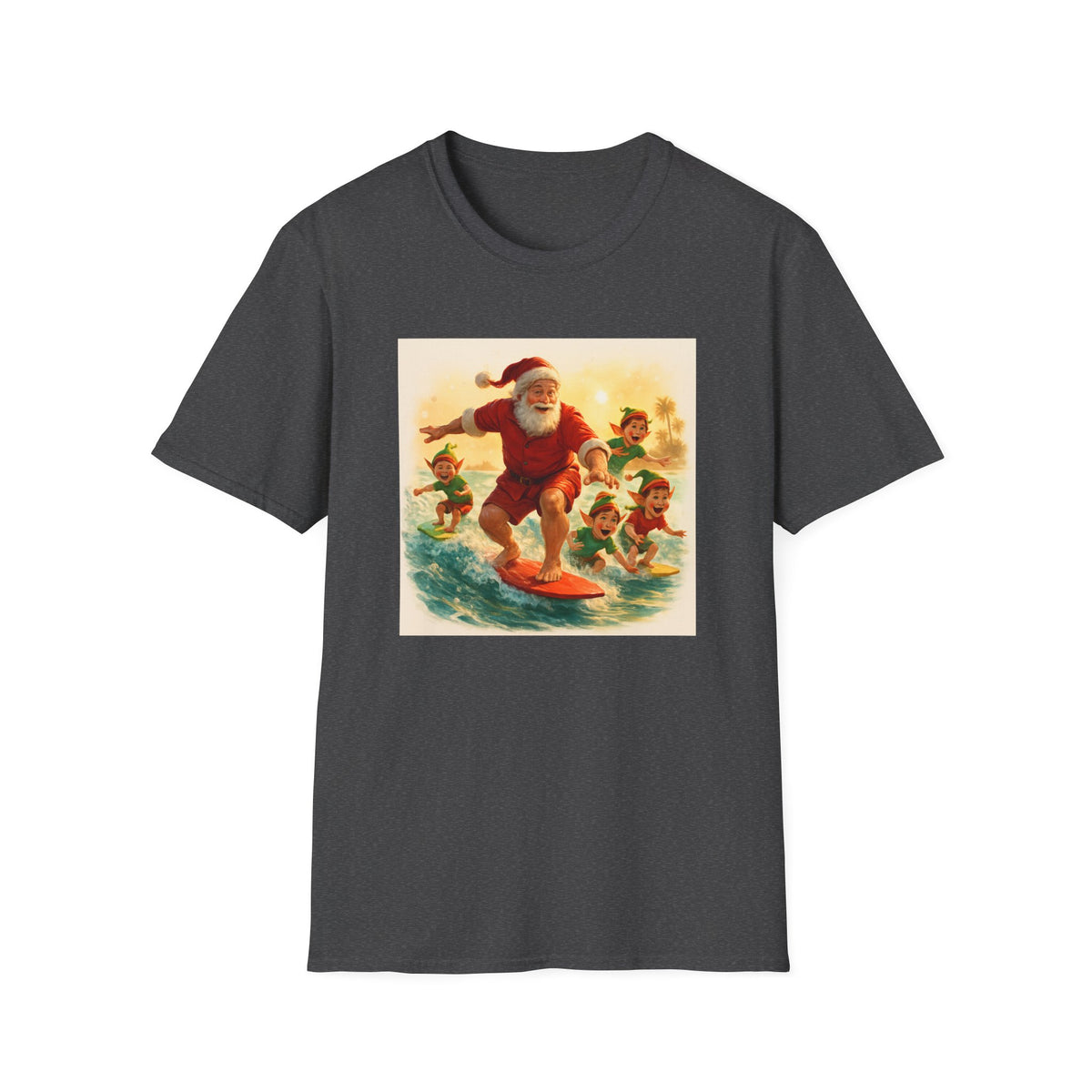 Surfing Santa Vintage Christmas T-Shirt