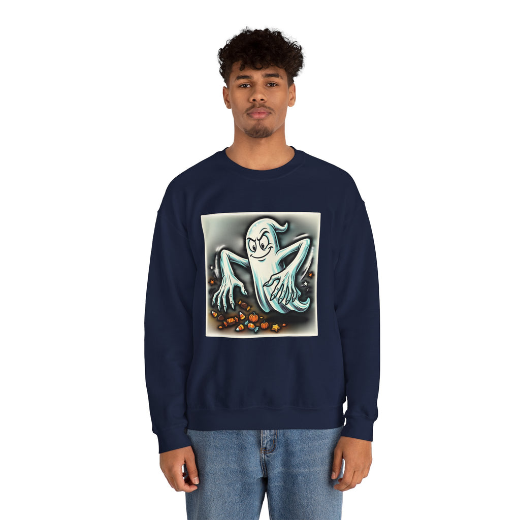 Vintage Candy Ghost Halloween Crewneck Sweatshirt