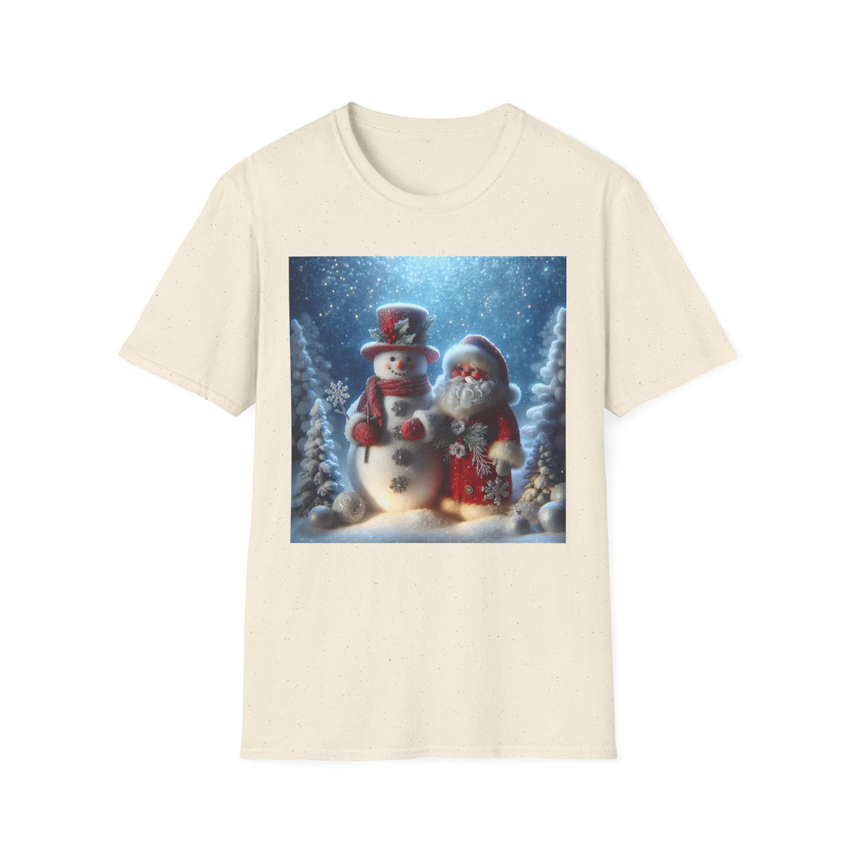 Christmas Santa & Snowman T-Shirt — Holiday Winter Scene Tee