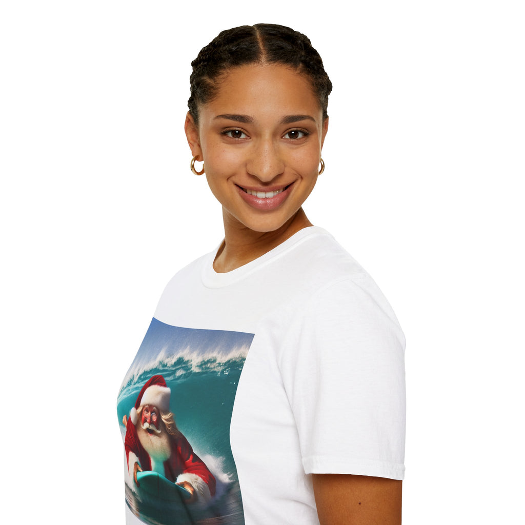 Surfing Santa T-Shirt — Funny Christmas Surf Holiday Tee
