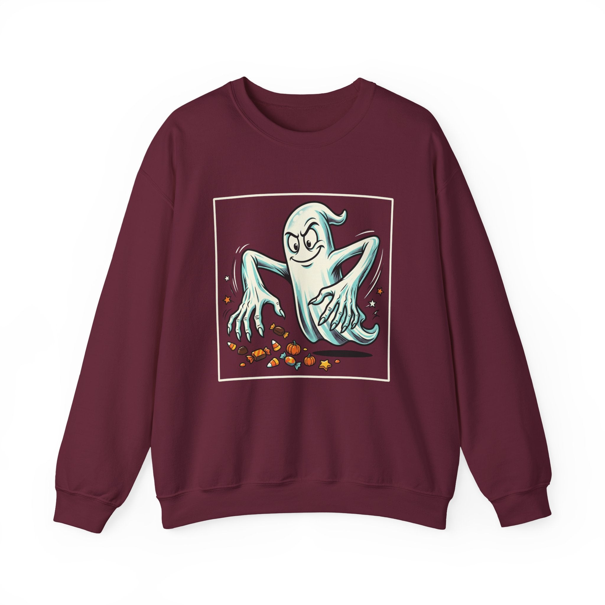Candy Swipe Ghost Halloween Crewneck Sweatshirt