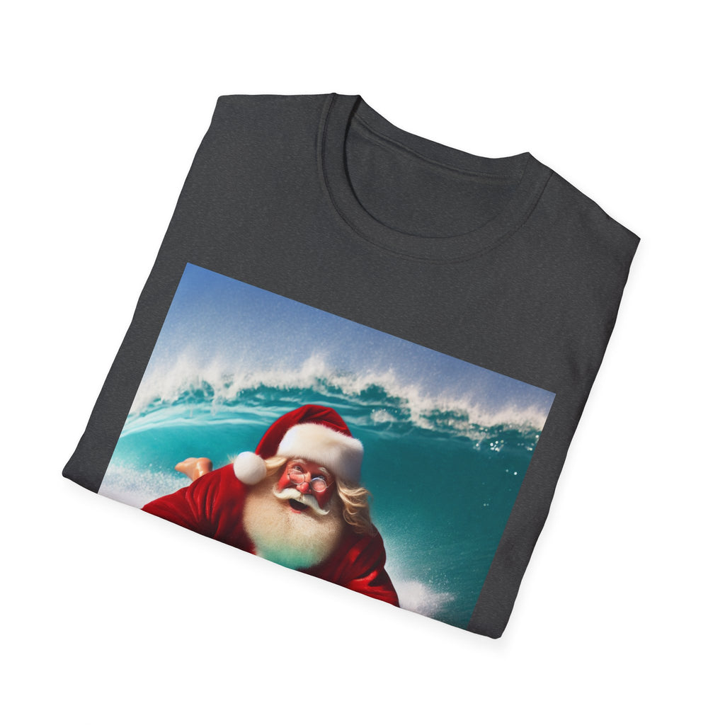 Surfing Santa T-Shirt — Funny Christmas Surf Holiday Tee