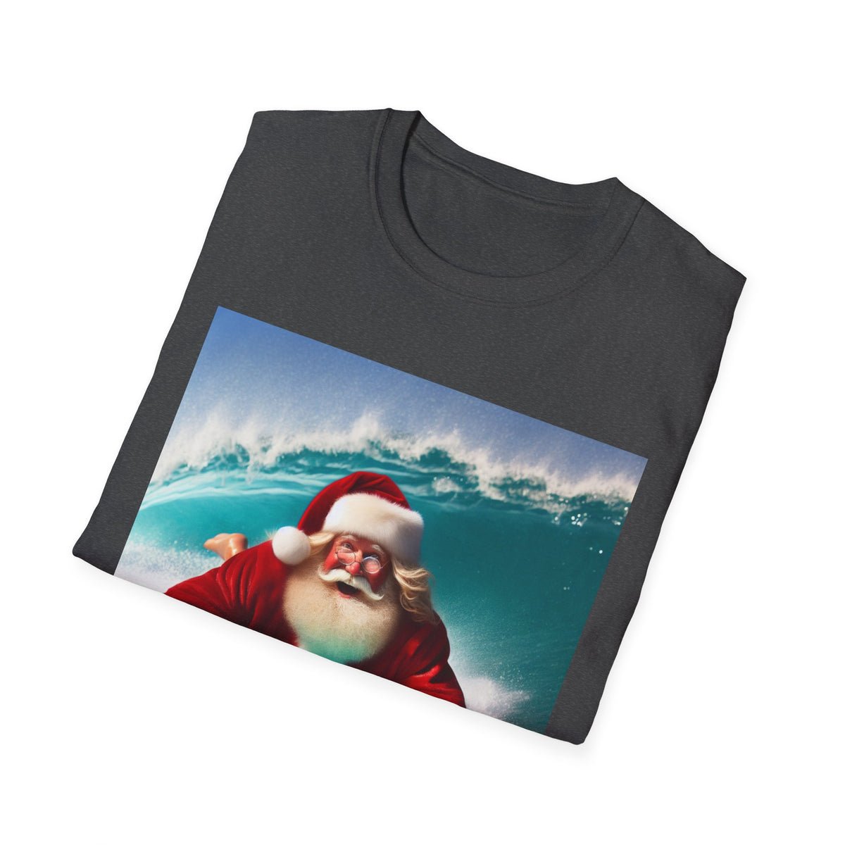 Surfing Santa T-Shirt — Funny Christmas Surf Holiday Tee