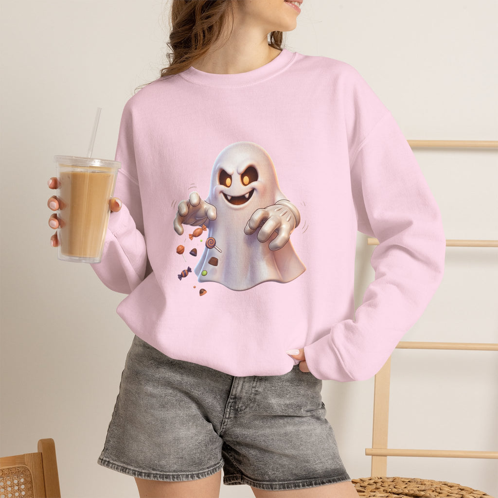 Candy Grabber Ghost Halloween Crewneck Sweatshirt