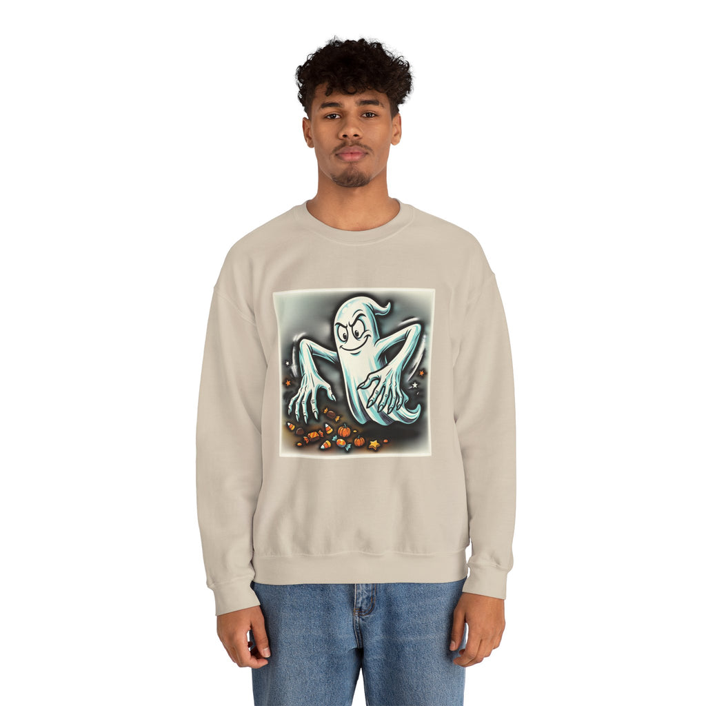 Vintage Candy Ghost Halloween Crewneck Sweatshirt