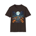 Halloween Pumpkin Patch T-Shirt — Haunted Moonlit Cemetery Graphic Tee