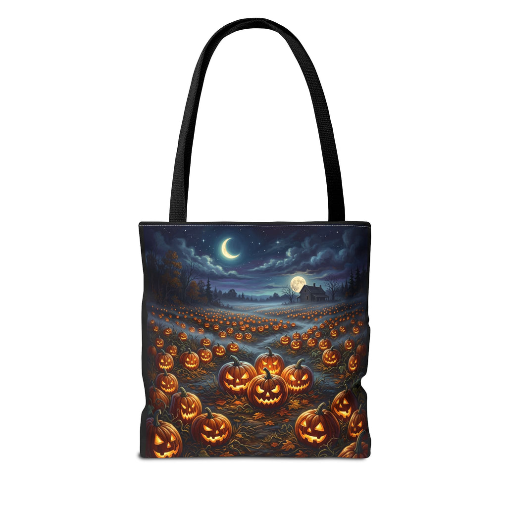 Halloween Pumpkin Patch Tote Bag — Spooky Night Jack-O'-Lantern Canvas Tote