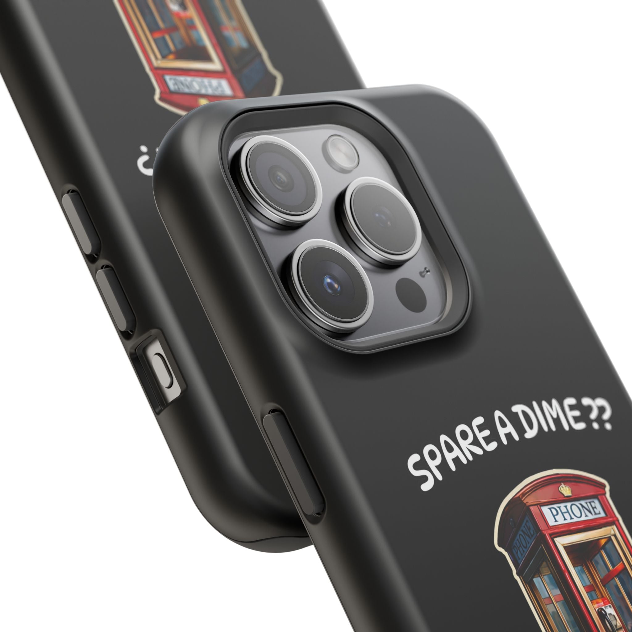 Phone Case — 'Spare a Dime?' Retro Phone Booth Magnetic Impact‑Resistant Case