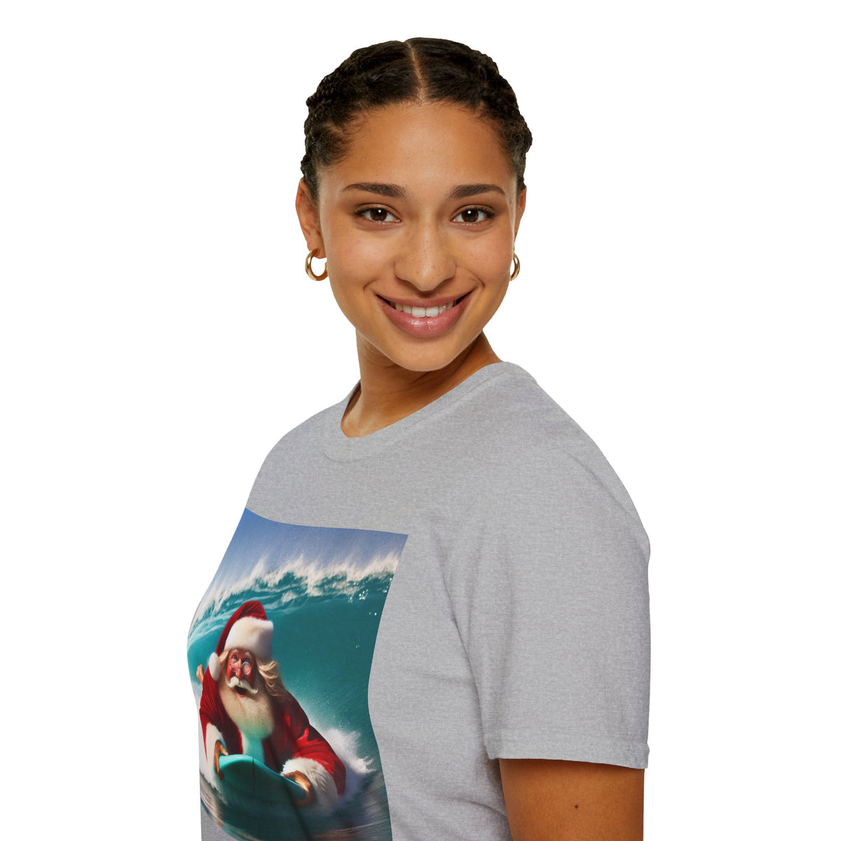 Surfing Santa T-Shirt — Funny Christmas Surf Holiday Tee