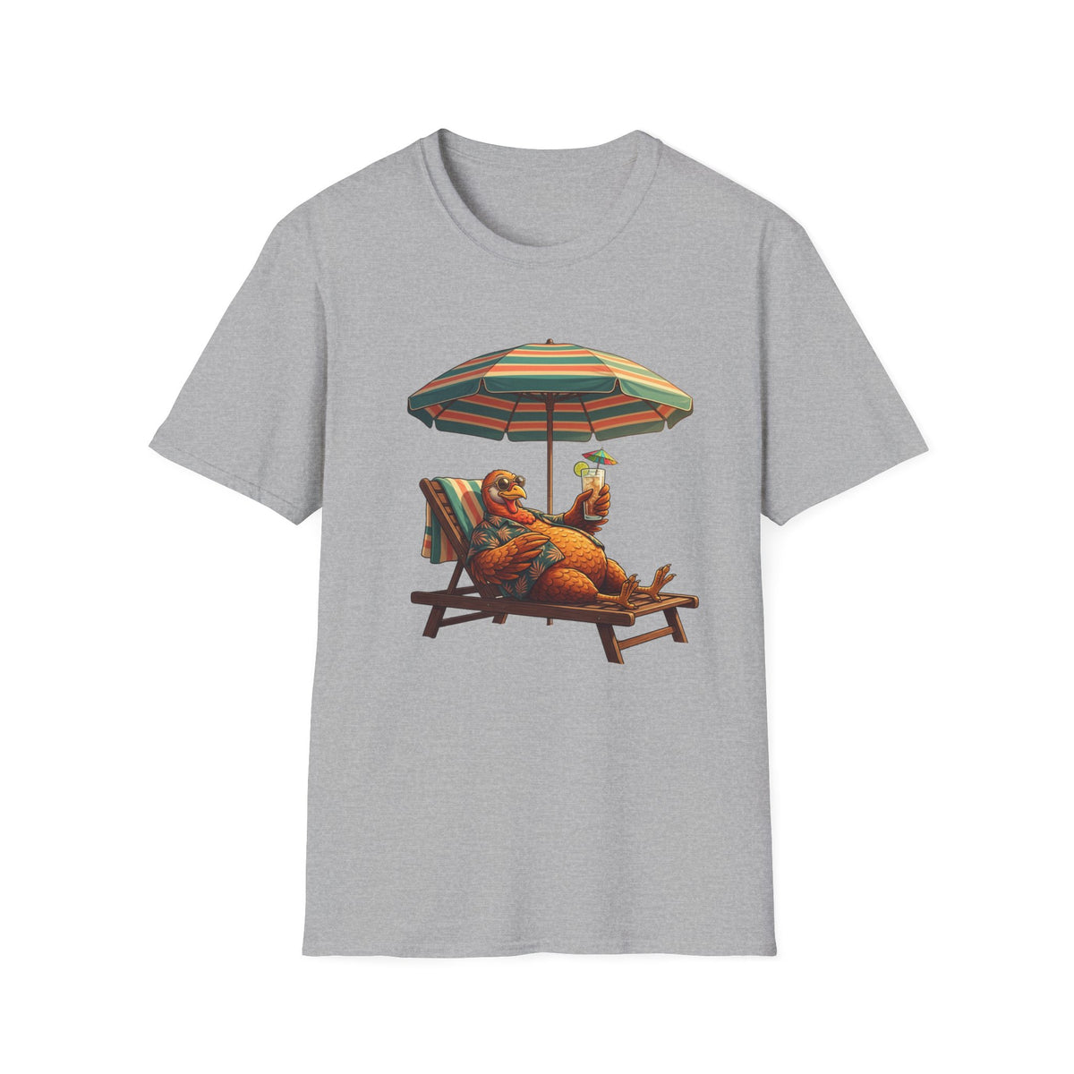 Beach Dog T‑Shirt — Relaxing Dachshund Under Umbrella Graphic Tee