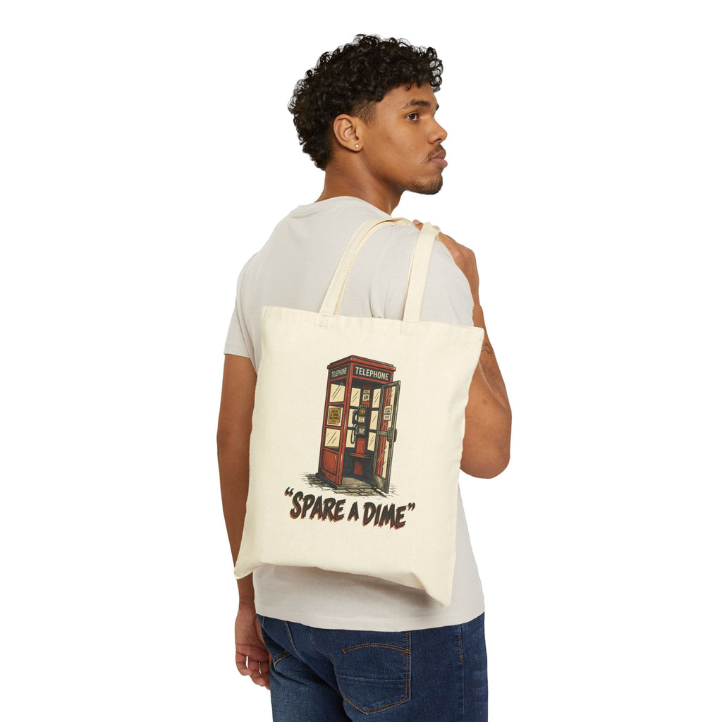 Tote Bag — Vintage Phone Booth “Spare a Dime” Canvas Tote